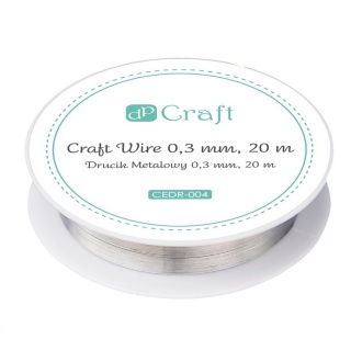 Drucik metalowy 0,3 mm, 20 m - srebrny