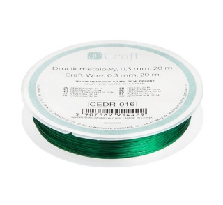 Drucik metalowy 0,3 mm, 20 m - zielony