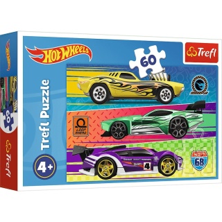 HOT WHEELS auta wyścigówki Trefl Puzzle 60 EL 17389