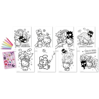 Hello Kitty kotki My melody Kuromi kolorowanka z naklejkami kredki HK50190