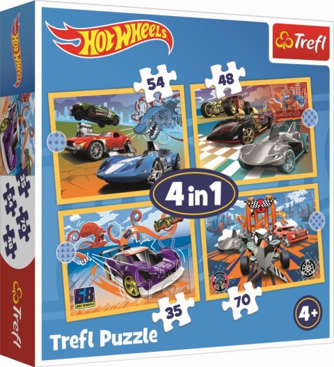Pojazdy Hot Wheels 35+48+54+70 el. Puzzle Trefl 34627
