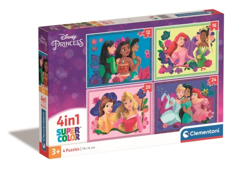 KSIĘŻNICZKI DISNEY Puzzle 4W1 12, 16, 20, 24 EL