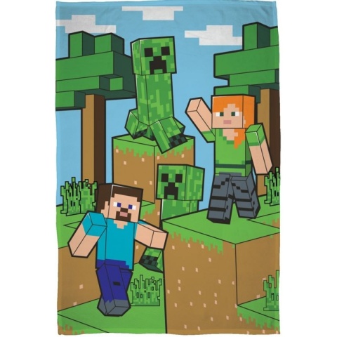 Kocyk dziecięcy Minecraft 100x150 cm koc polarowy do przedszkola chłopięcy