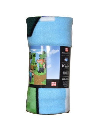 Kocyk dziecięcy Minecraft 100x150 cm koc polarowy do przedszkola chłopięcy