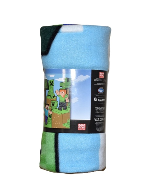 Kocyk dziecięcy Minecraft 100x150 cm koc polarowy do przedszkola chłopięcy