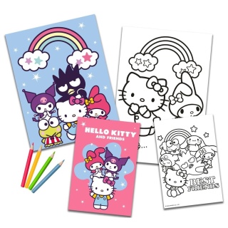 Kolorowanka 2 szt zestaw kreatywny z kredkami Hello Kitty My melody Kuromi