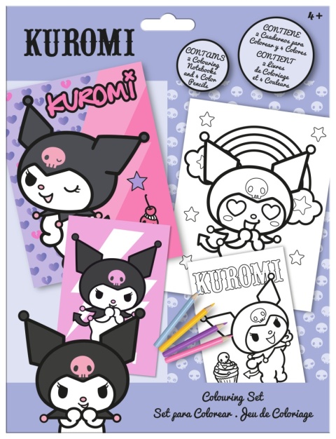 Kolorowanka 2 szt zestaw kreatywny z kredkami Kuromi