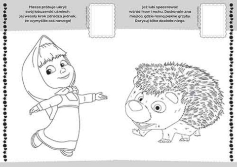 Kolorowanka dla dzieci Koloruj i naklejaj Masza i Niedźwiedź naklejki