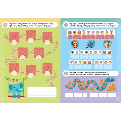 Łamigłówki ortograficzne z magiczną lupką od 7 lat ćwiczenia i zadania