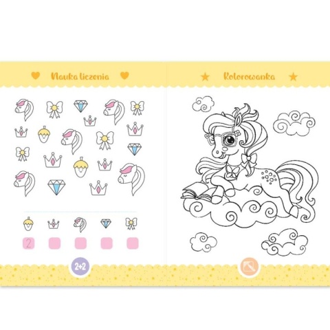 Książka dla dzieci Magiczne koniki kolorowanki krzyżówki labirynty wykreślanki