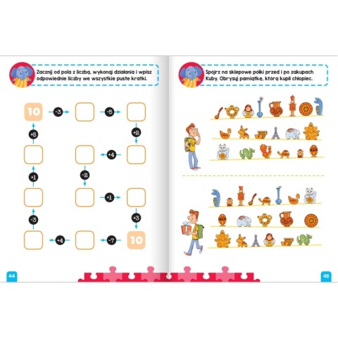 Książka dla dzieci Łamigłówki dla przedszkolaka od 6 lat krzyżówki zadania rachunkowe