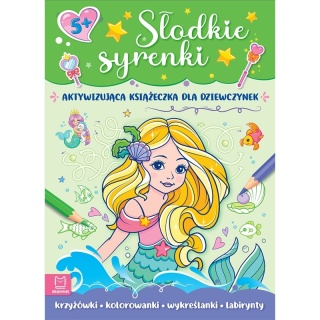 Książka dla dzieci Słodkie syrenki kolorowanki krzyżówki labirynty wykreślanki