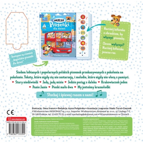 Książka dla dzieci Polskie piosenki dla dzieci. Słuchaj i śpiewaj 7 piosenek