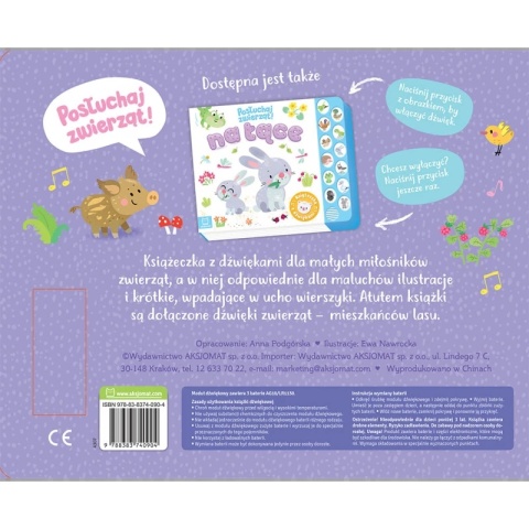 Książka dla dzieci W lesie. Posłuchaj zwierząt! Książeczka z dźwiękami