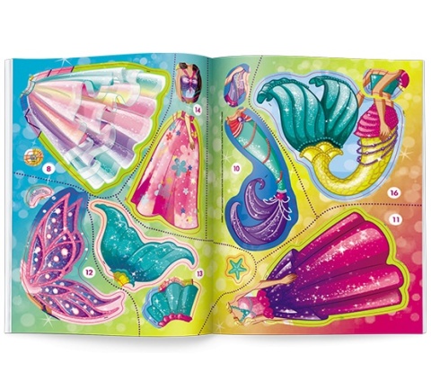 Książki Barbie Brokatowe Ubieranki Naklejanki dla dzieci naklejki wiek 4+