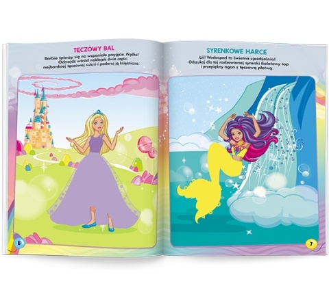 Książki Barbie Brokatowe Ubieranki Naklejanki dla dzieci naklejki wiek 4+