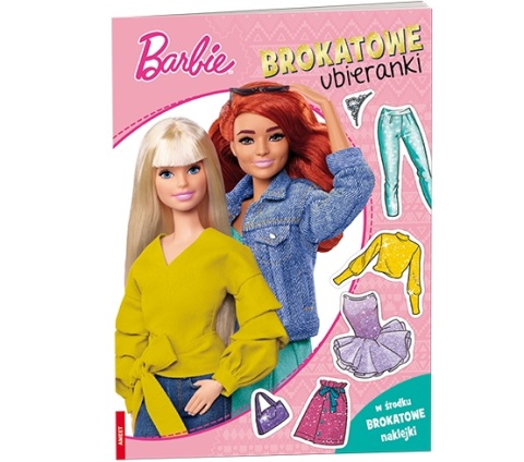 Książki Barbie Brokatowe Ubieranki Naklejanki dla dzieci naklejki wiek 4+