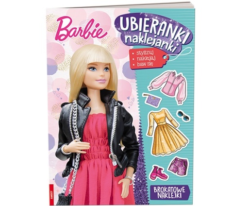 Książki Barbie Brokatowe Ubieranki Naklejanki dla dzieci naklejki wiek 4+