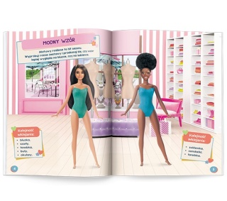 Książki Barbie Brokatowe Ubieranki Naklejanki dla dzieci naklejki wiek 4+