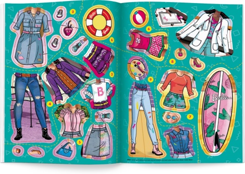 Książki Barbie Brokatowe Ubieranki Naklejanki dla dzieci naklejki wiek 4+