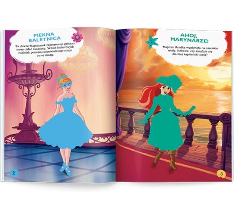 Książki Księżniczka Brokatowe Ubieranki Naklejanki dla dzieci naklejki wiek 4+