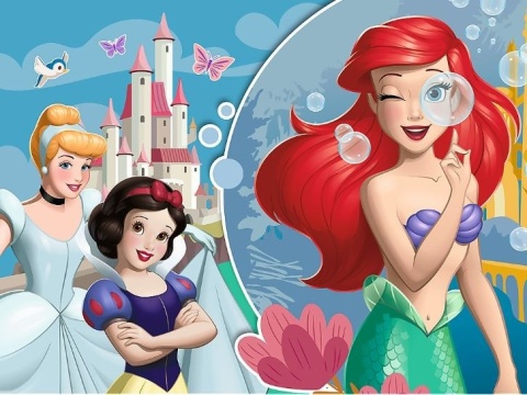 Księżniczki Disney Arielka Kopciuszek Bella Trefl Puzzle 30 EL 18308