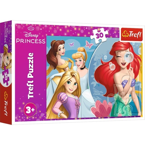 Księżniczki Disney Arielka Kopciuszek Bella Trefl Puzzle 30 EL 18308