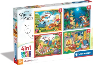 Kubuś Puchatek Puzzle 4w1 12 16 20 24 el Clementoni 21514