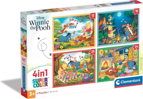 Kubuś Puchatek Puzzle 4w1 12 16 20 24 el Clementoni 21514