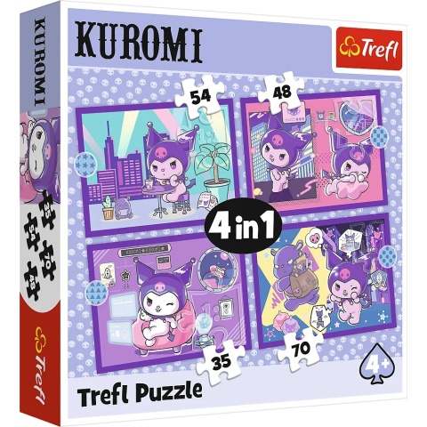 Hello Kitty Dzień Kuromi 4W1 Trefl Puzzle 35+48+54+70 el 34676