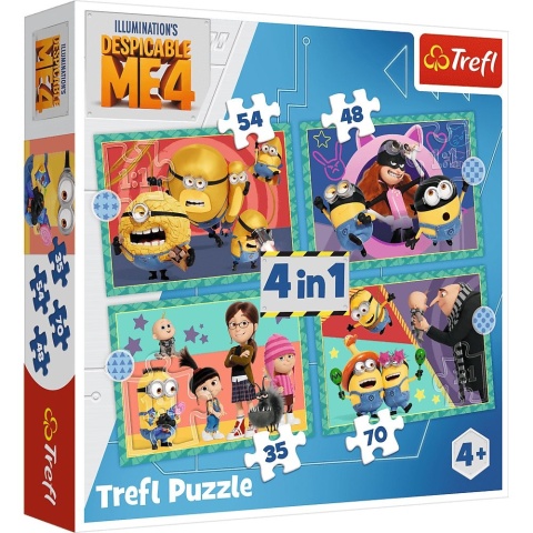Zwariowane Minionki 35+48+54+70 el. 4W1 Trefl Puzzle 34648