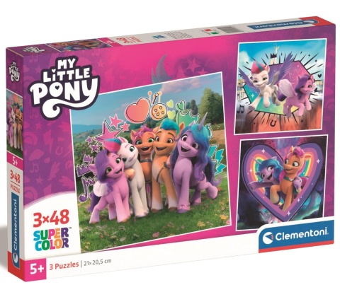 MY LITTLE PONY nowa generacja Puzzle 3 X 48 3X48 Clementoni 3w1 25322