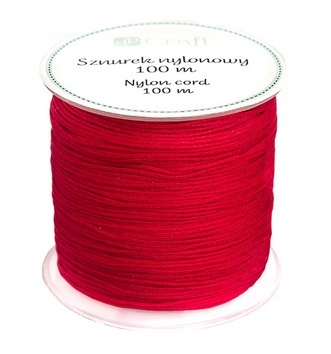 Nić nylonowa sznurek żyłka 0,8mm 100m do bransoletek -czerwona