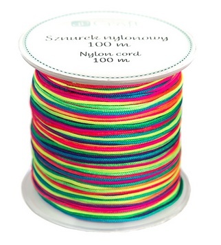 Nić nylonowa sznurek żyłka 0,8mm 100m do bransoletek -tęczowy