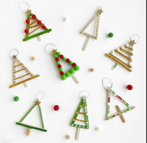 Świąteczny zestaw kreatywny druciki kreatywne pompony koraliki spinacze gwiazdki