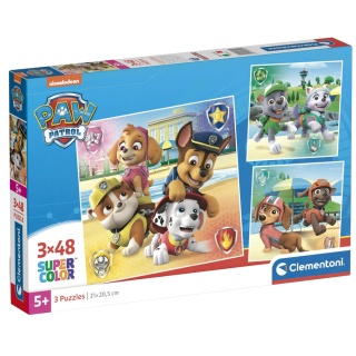 Psi Patrol Plaża Puzzle 3 X 48 3X48 Clementoni 3w1 25301