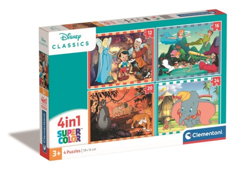 Puzzle 4w1 DISNEY classic Pinokio Dumbo 12 16 20 24 el Clementoni 21523