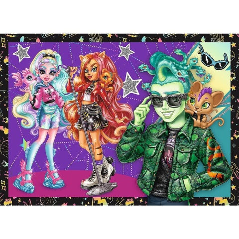Elektryzujący dzień Monster High 35+48+54+70 el. 4 w 1 4W1 Trefl Puzzle