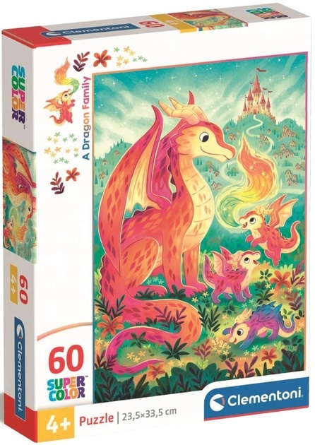 Smok Rodzina smoków Puzzle 60 EL Clementoni 26600