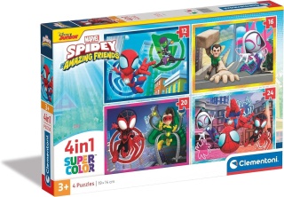 Spidey i Przyjaciele Puzzle 4w1 12 16 20 24 el Clementoni 21528