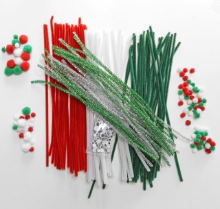 Świąteczny zestaw kreatywny druciki kreatywne pompony oczka 299 el