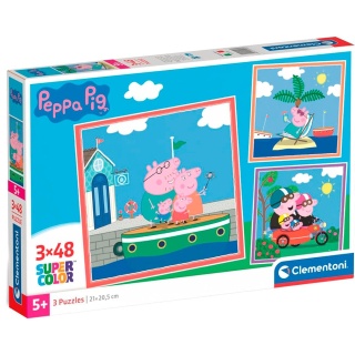 Świnka Peppa wakacje Puzzle 3 X 48 3X48 Clementoni 25293