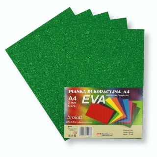 Pianka brokatowa biodegradowalna ciemnozielony BGLE-014 A4 2mm 5 arkuszy