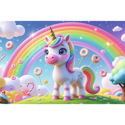 Cukierkowy świat jednorożec unicorn Puzzle 60 EL Trefl 17416
