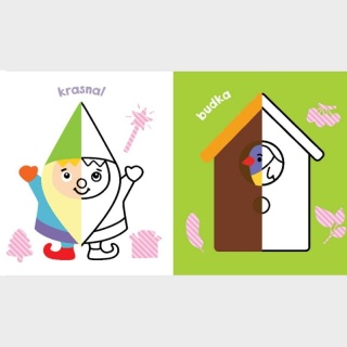 Książka dla dzieci Pół i pół. Kolorowanka malucha z myszką naklejki