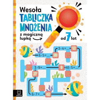 Wesoła tabliczka mnożenia z magiczną lupką, od 7 lat ćwiczenia i zadania