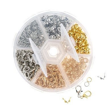 Zestaw półfabrykatów do biżuterii 500 szt złoty i srebrny
