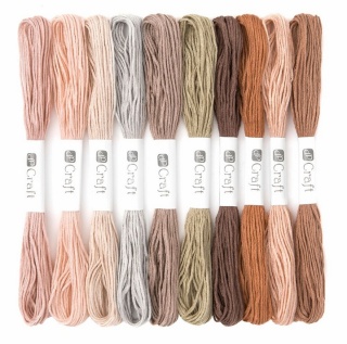 Zestaw mulin 10 kolorów 8m NATURAl beże brązy kasztany