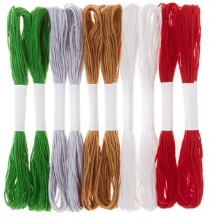 Zestaw mulin 10 kolorów 8m świąteczne zielone czerwone białe brąz