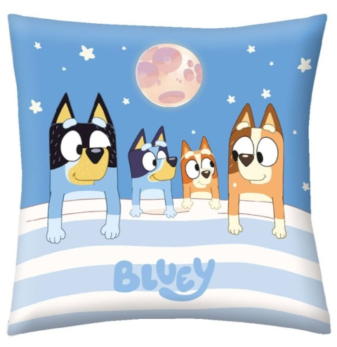 BINGO I BLUEY poduszka jasiek dwustronna Blue 40x40 cm